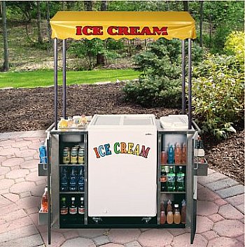 beverage cart with ice cream