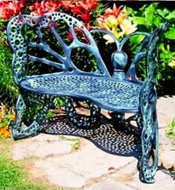 Garden Bench - butterfly design